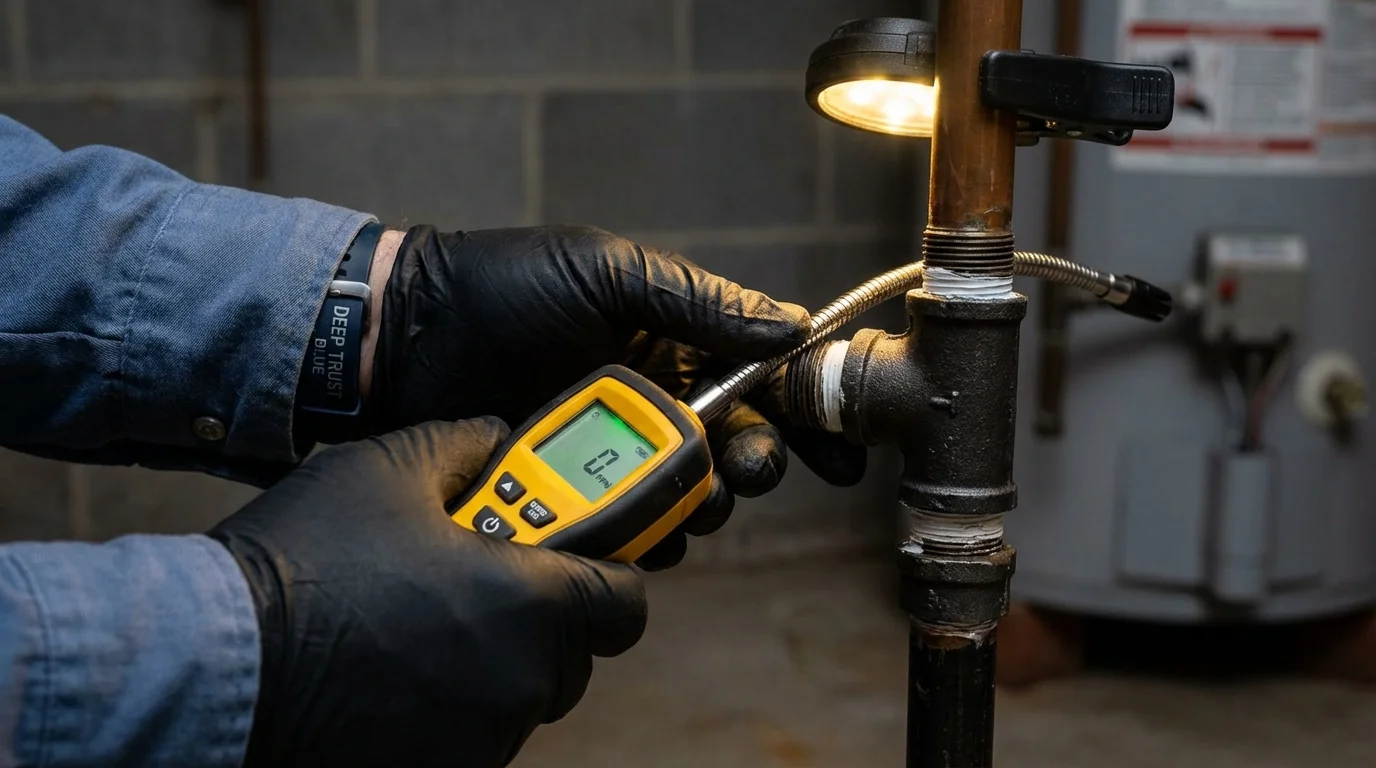 Gas leak detection with electronic sniffer by Johns Plumbing LLC in Sherman