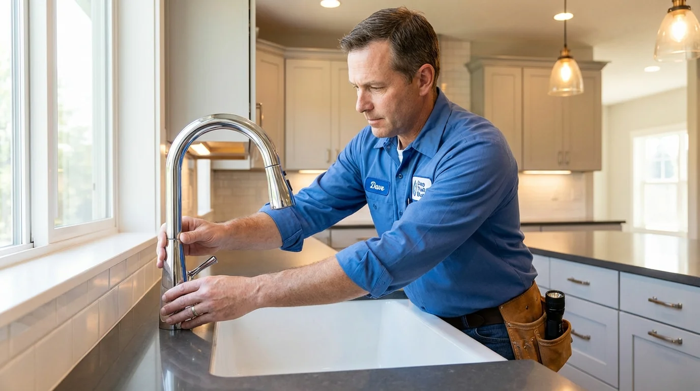 Kitchen faucet installation by Johns Plumbing LLC in Sherman